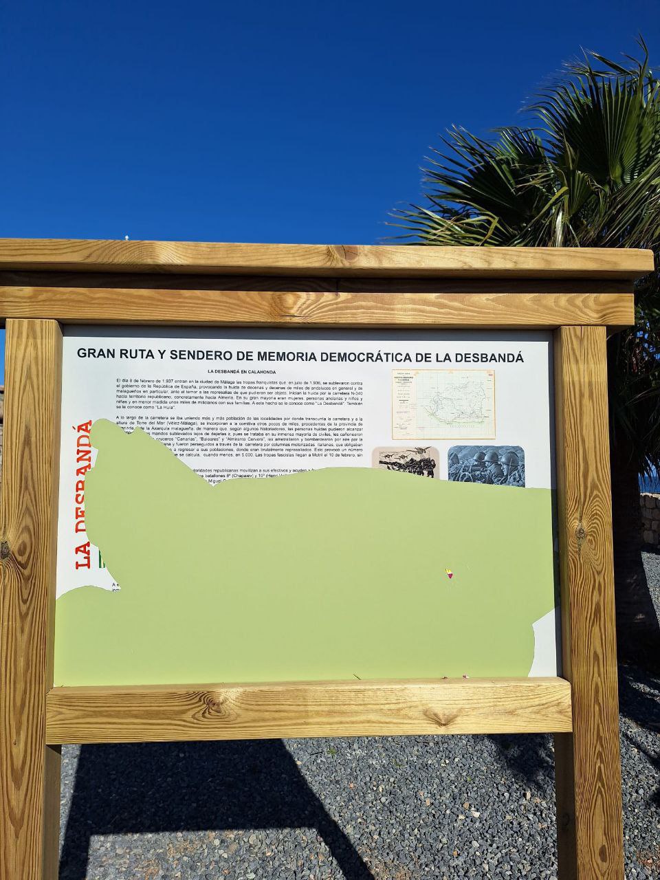 Vandalizan los paneles informativos de La Desbandá