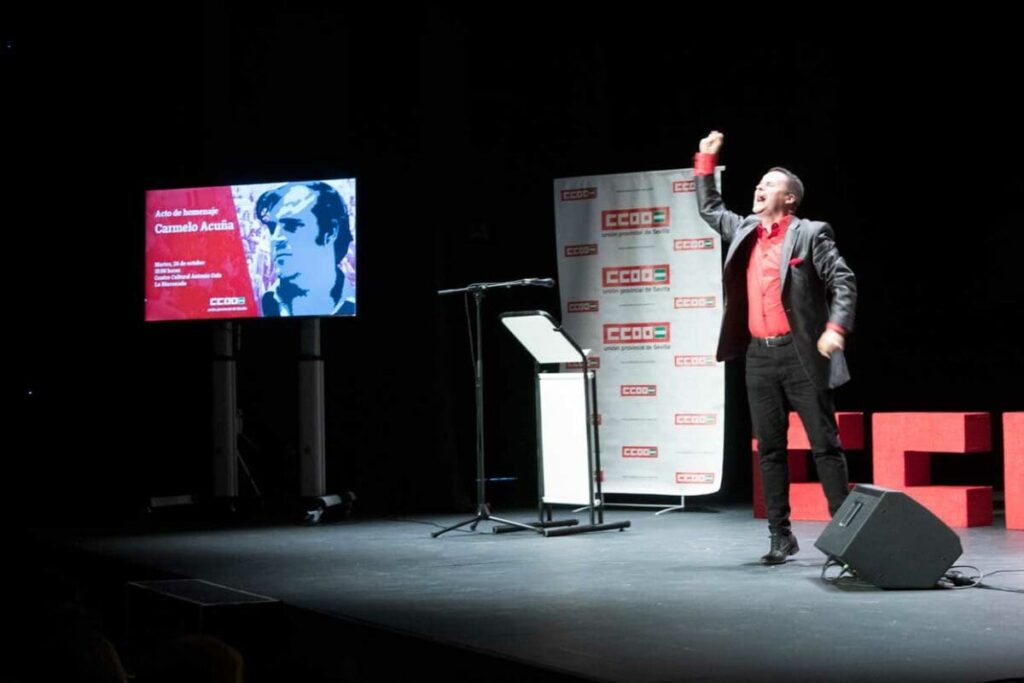 Juan Pinilla, en el acto de homenaje a Carmelo Acuña