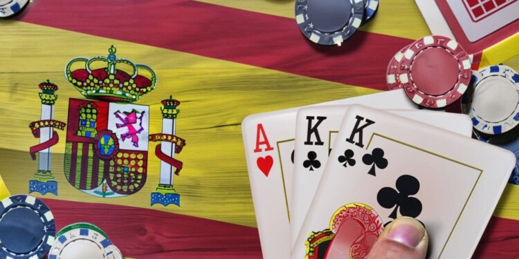 Mesa de juego con la bandera de España