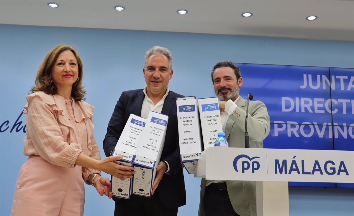 El PP de Málaga recoge más de 10 200 avales para la reelección de Feijóo como presidente nacional del partido