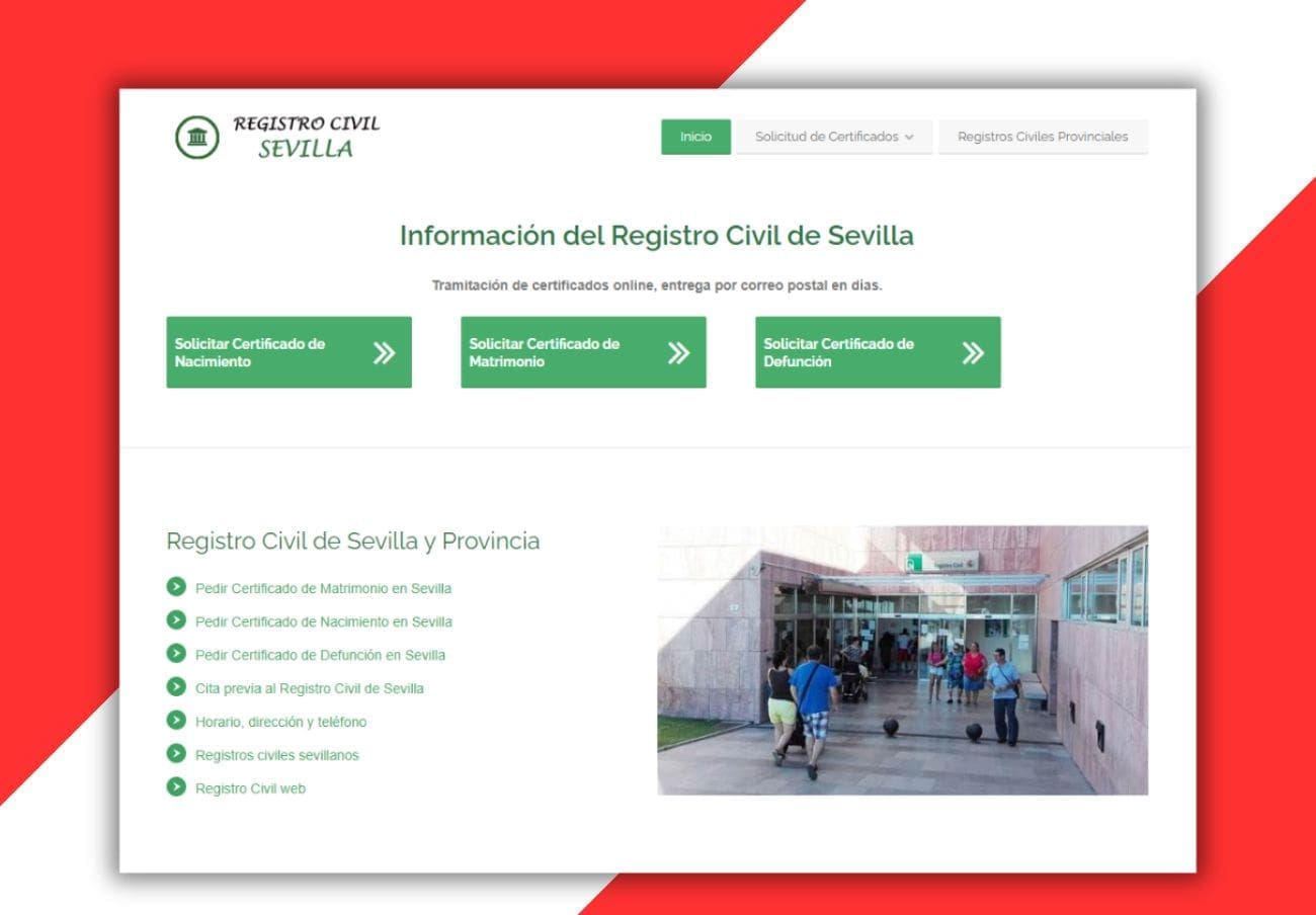 Facua denuncia webs que simulan ser de registros civiles provinciales para expedir certificados oficiales