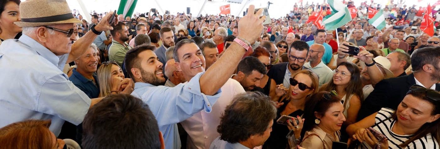 Imagen del mitin de Pedro Sánchez en La Rinconada | PSOE