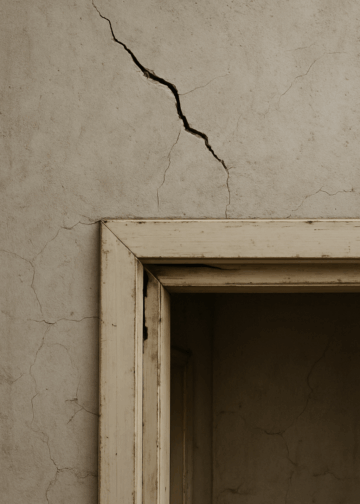 20250806 0338 puerta desprendida y grieta simple compose 01k1ygf2ppevxry588tbz2nst9