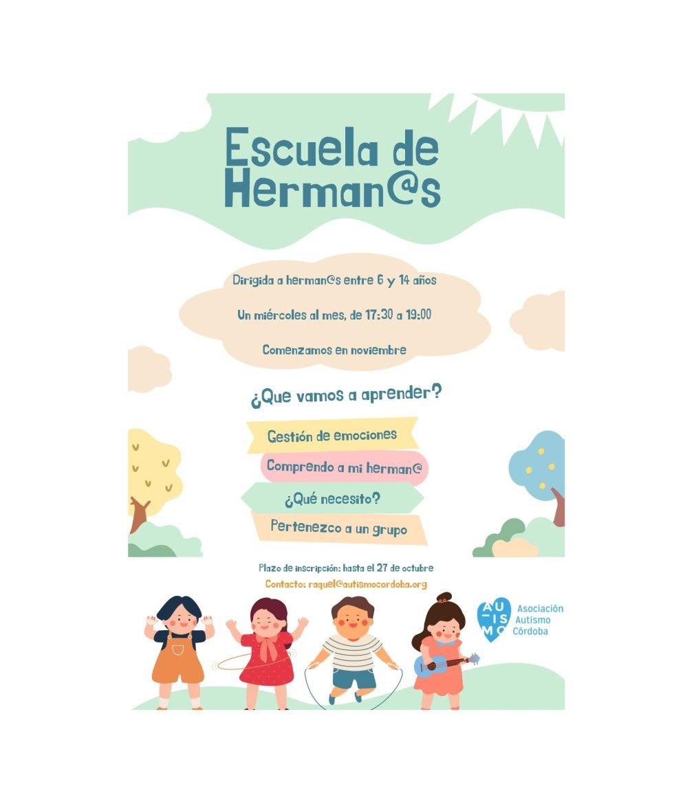 Autismo Córdoba lanza una escuela para que los niños disfruten de su relación con sus hermanos con TEA